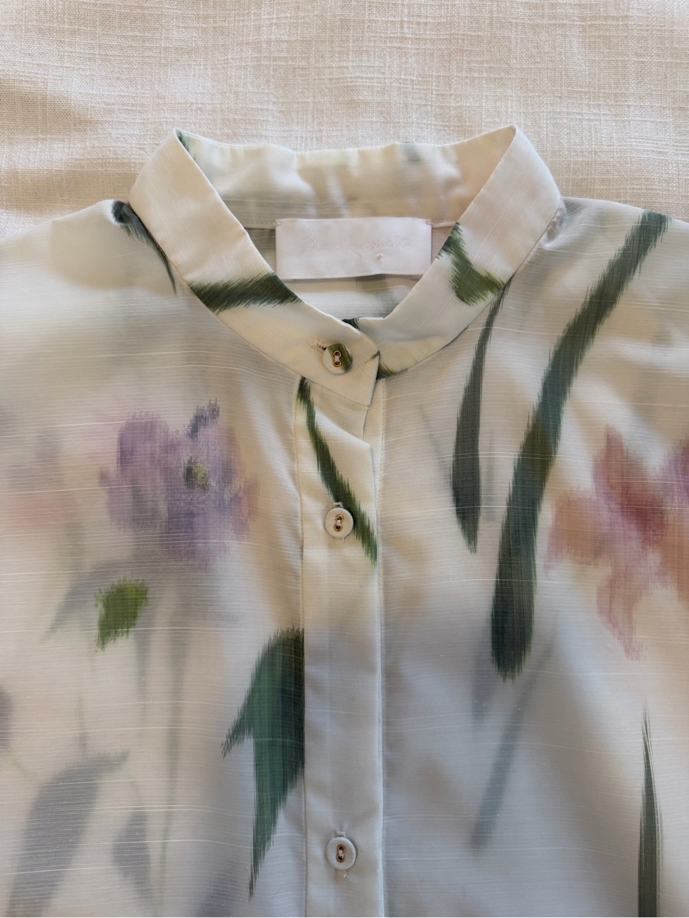 Mame Kurogouchi Sheer Floral Button Front Dress Size 2 - Picture 8 of 15